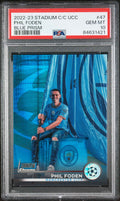 Graded 2022 Topps Stadium Chrome UCC Phil Foden #47 Blue Prism Soccer Card PSA 10 Gem Mint
