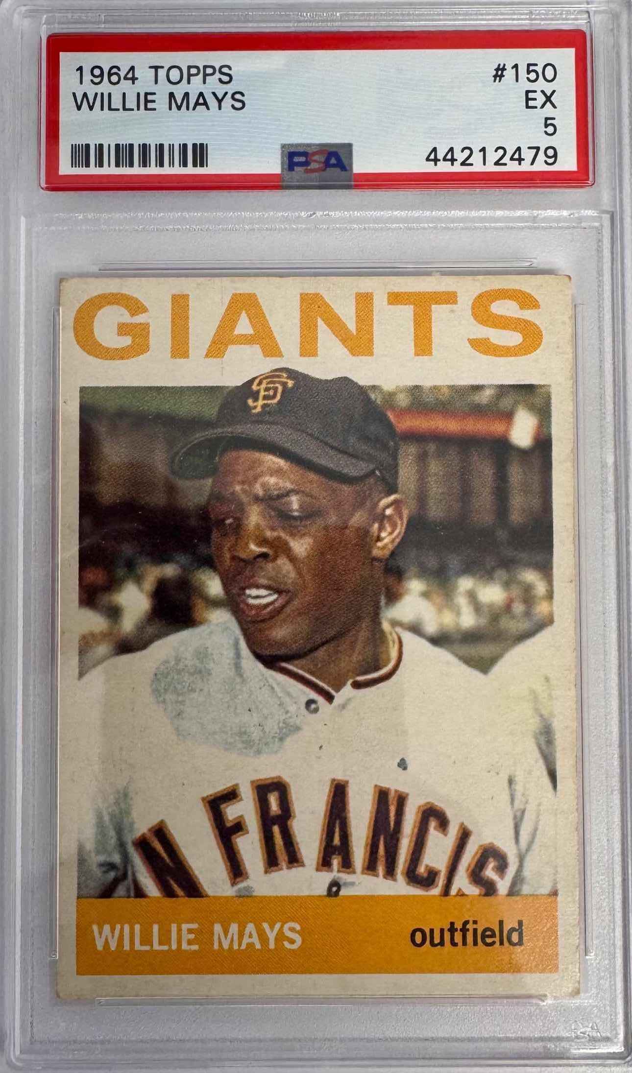 Graded 1964 Topps Willie Mays #150 Baseball Card PSA 5 Excellent