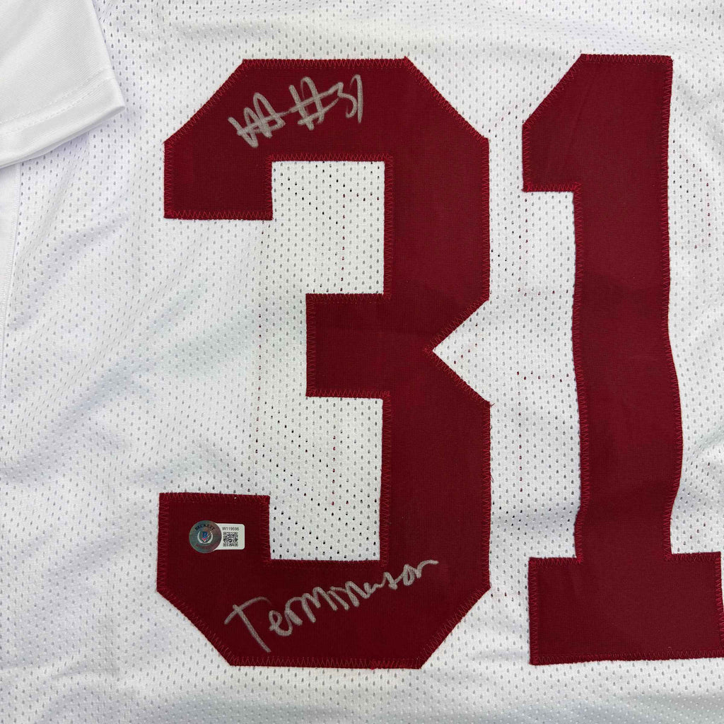 Autographed/Signed Will Anderson "Terminator" Alabama White College Football Jersey Beckett BAS COA