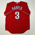 Autographed/Signed Bryce Harper 21 NL MVP Philadelphia Phillies Red Replica Baseball Jersey Fanatics & MLB COA