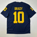 Autographed/Signed Tom Brady Michigan Wolverines Blue Authentic Limited Football Jersey Fanatics COA