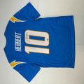 Autographed/Signed Justin Herbert Los Angles LA Chargers Powder Blue Authentic Elite Football Jersey Fanatics COA