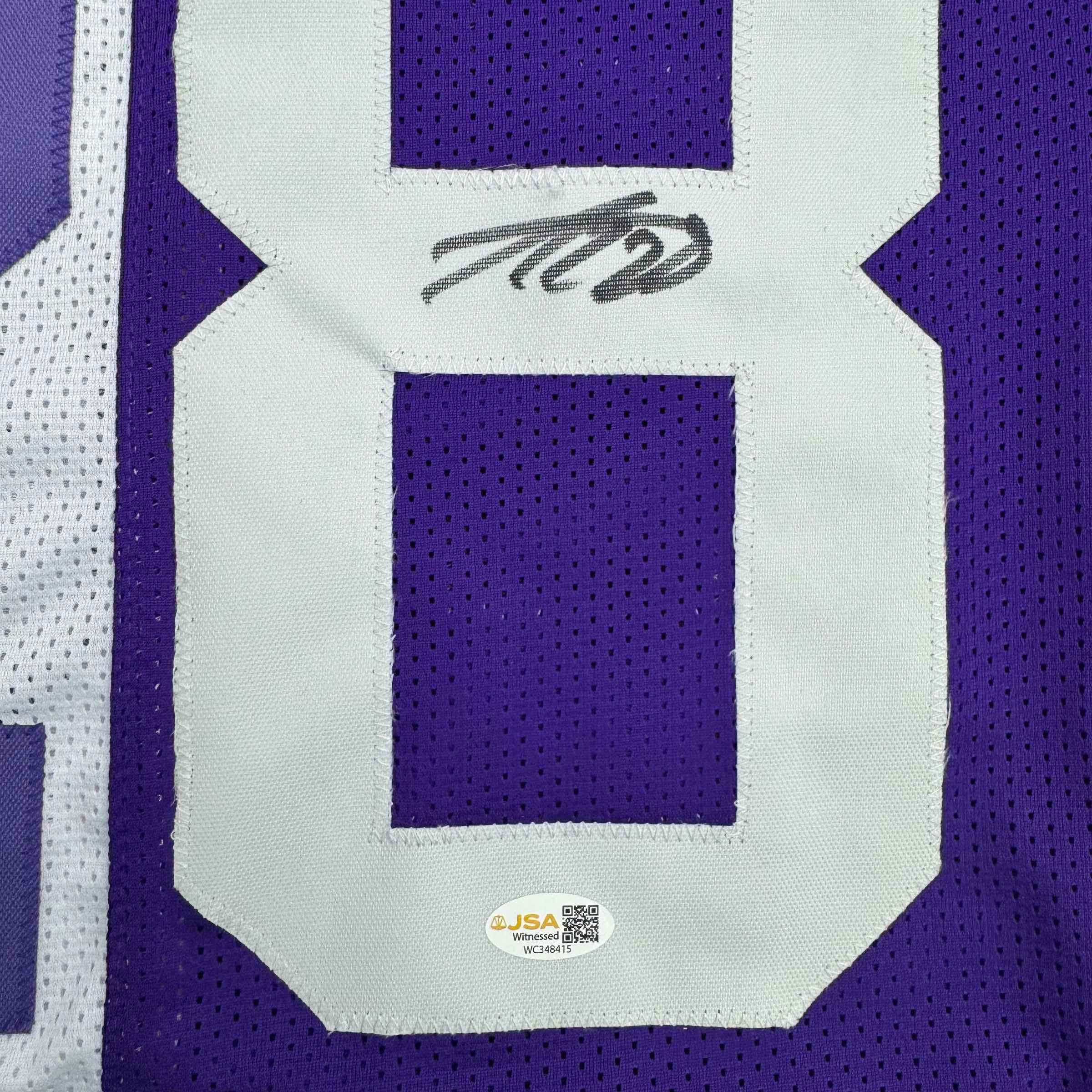 Autographed/Signed Adrian Peterson Minnesota Split Football Jersey JSA COA