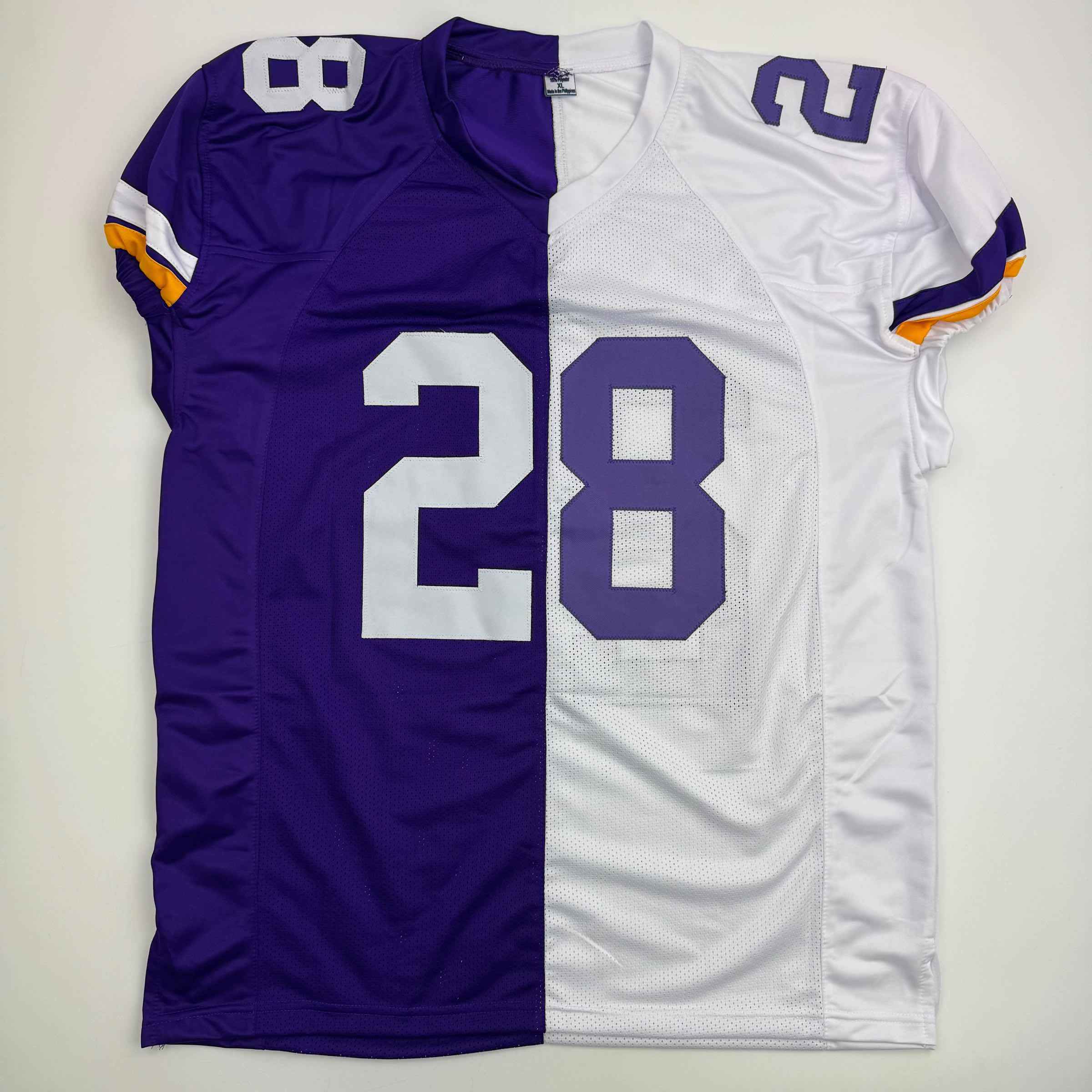 Autographed/Signed Adrian Peterson Minnesota Split Football Jersey JSA COA