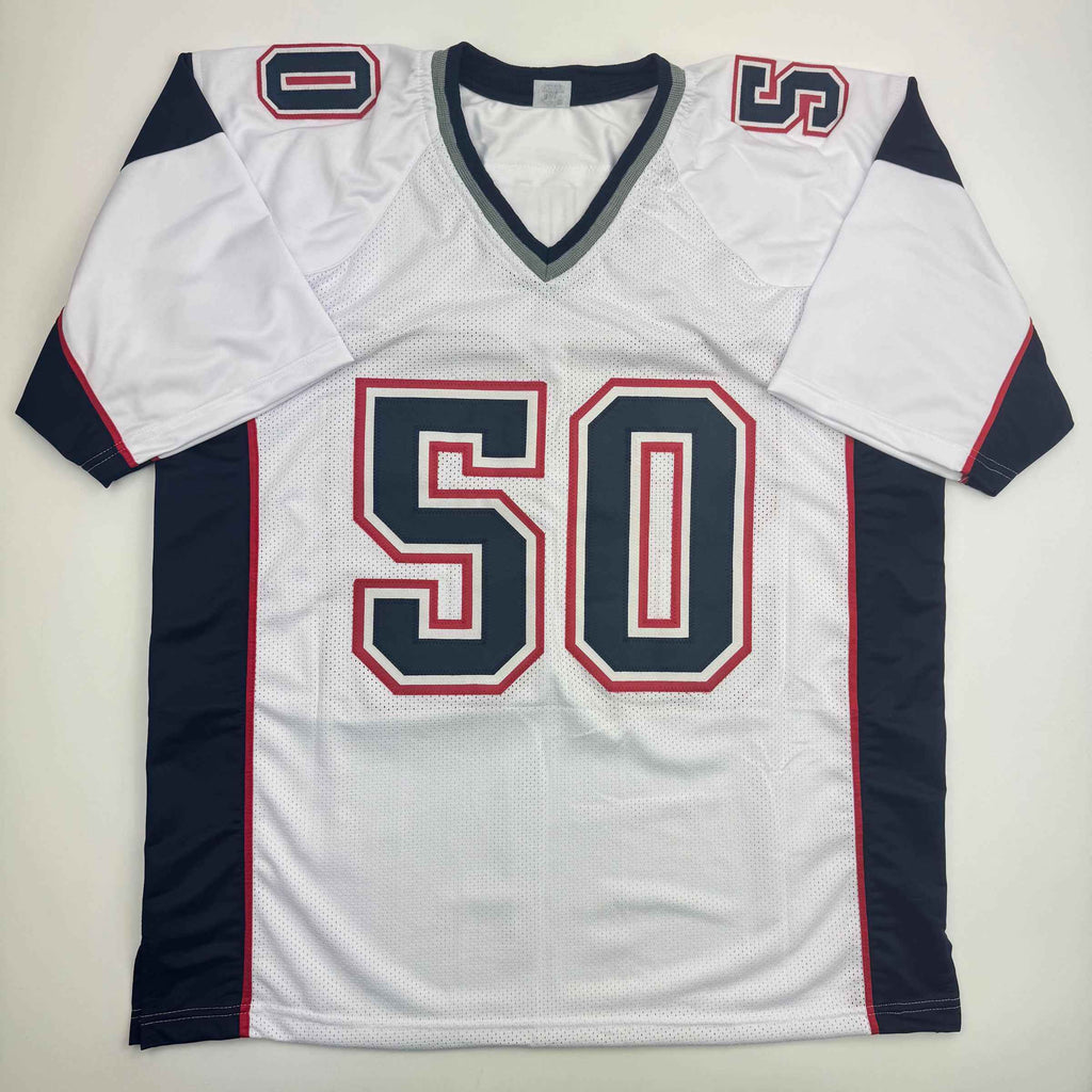 Autographed/Signed Rob Ninkovich "2x SB Champ" New England White Football Jersey Beckett BAS COA