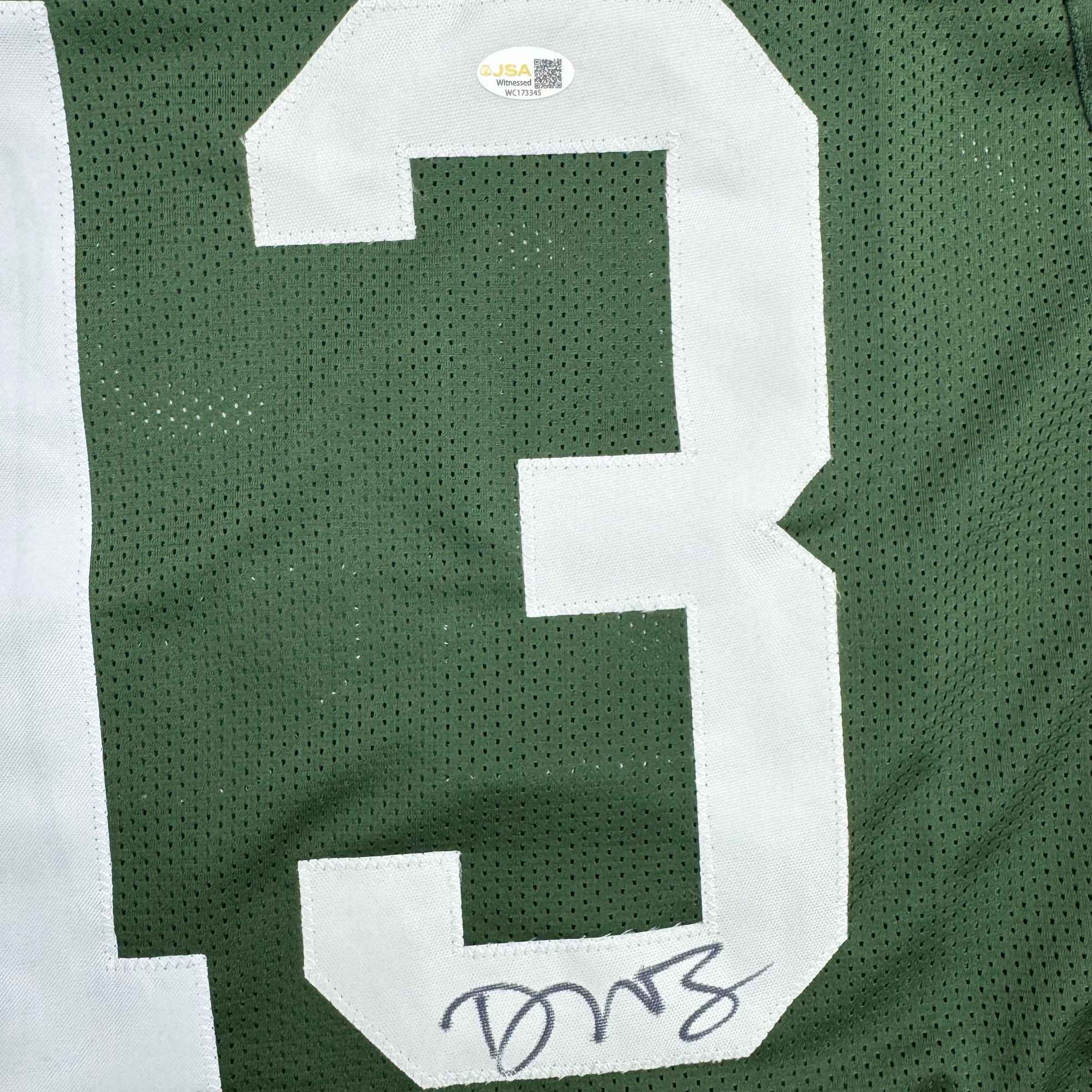Autographed/Signed Dontayvion Wicks Green Bay Green Football Jersey JSA COA