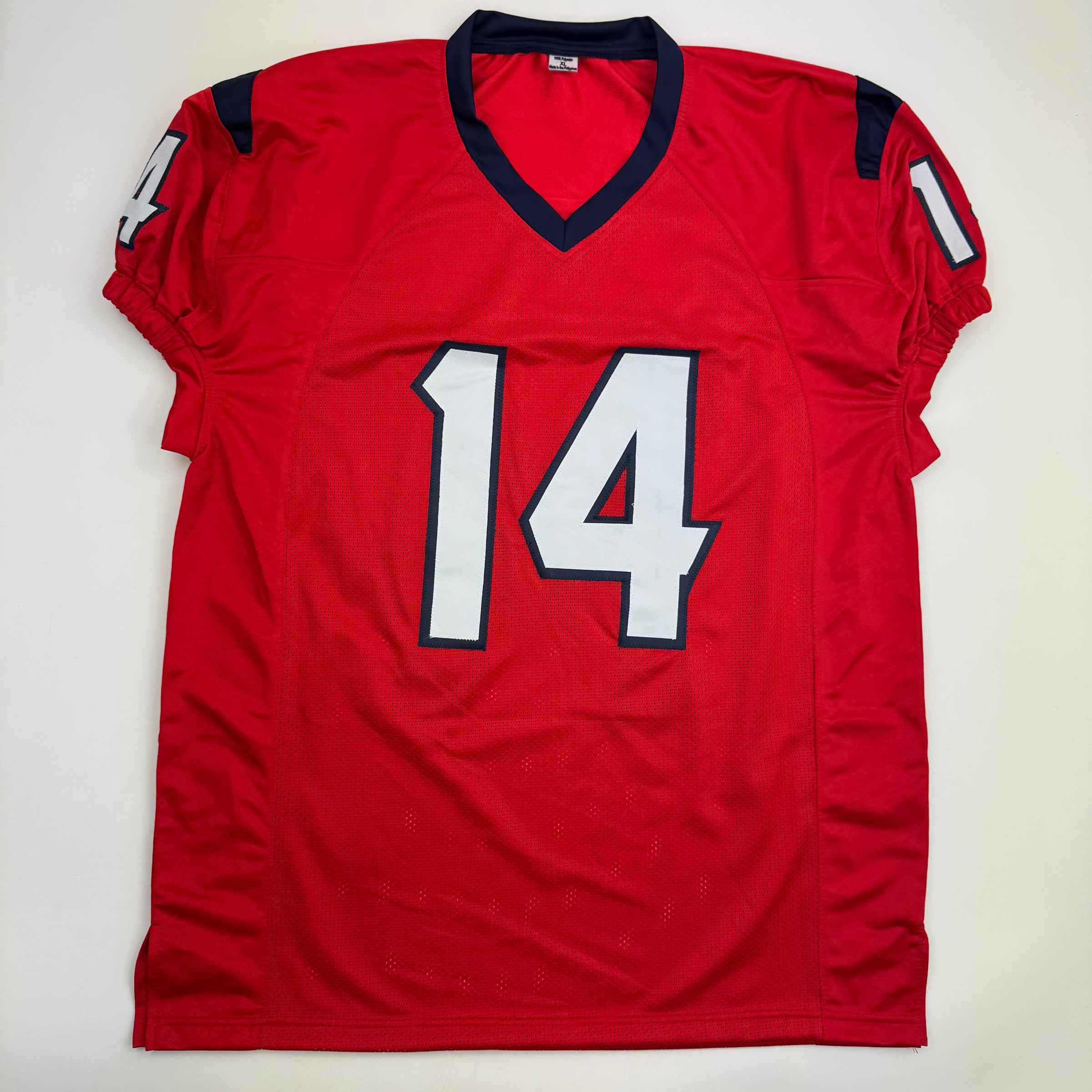 Autographed/Signed Jaylin Noel Houston Red Football Jersey JSA COA