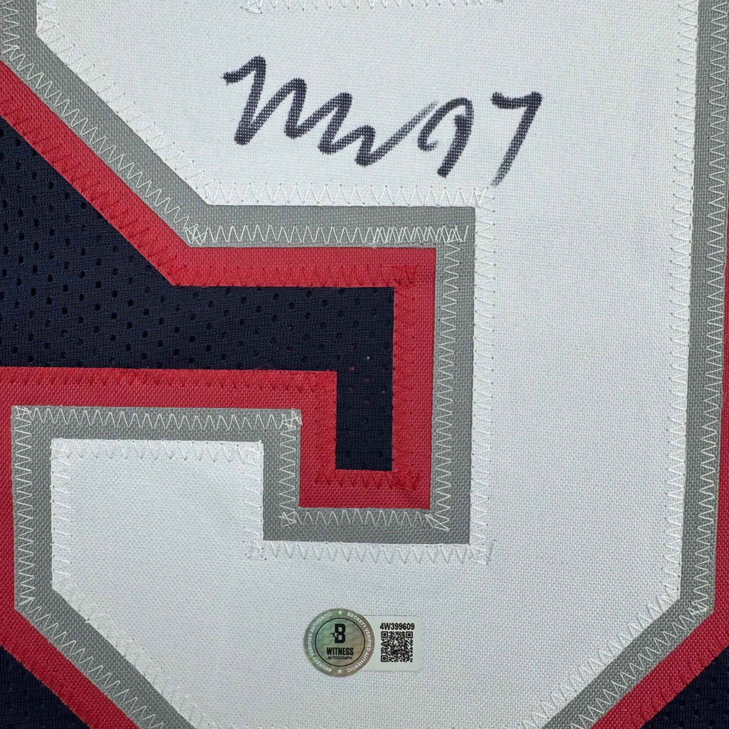 Autographed/Signed Milton Williams New England Blue Football Jersey Beckett BAS COA