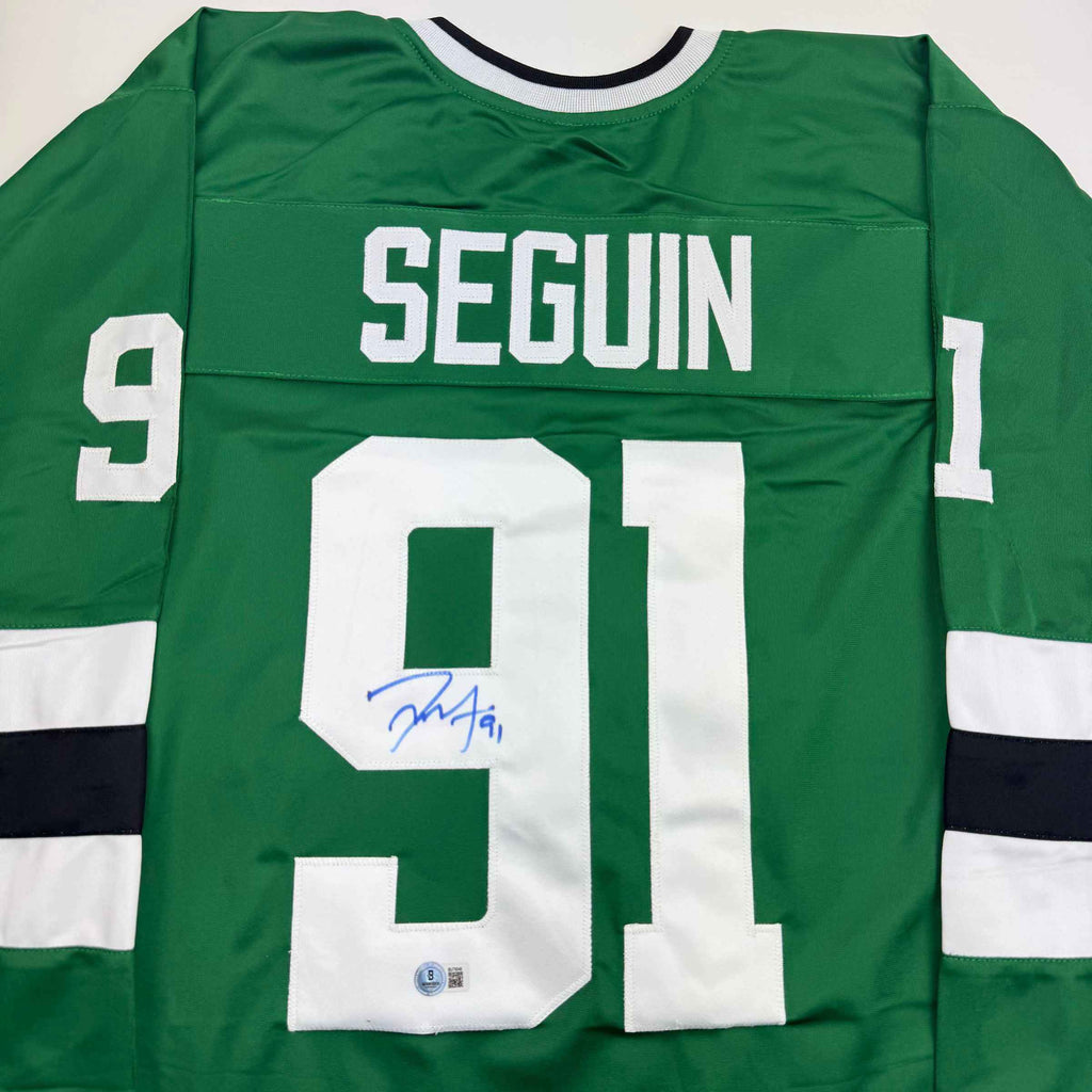 Autographed/Signed Tyler Seguin Dallas Green Hockey Jersey Beckett BAS COA