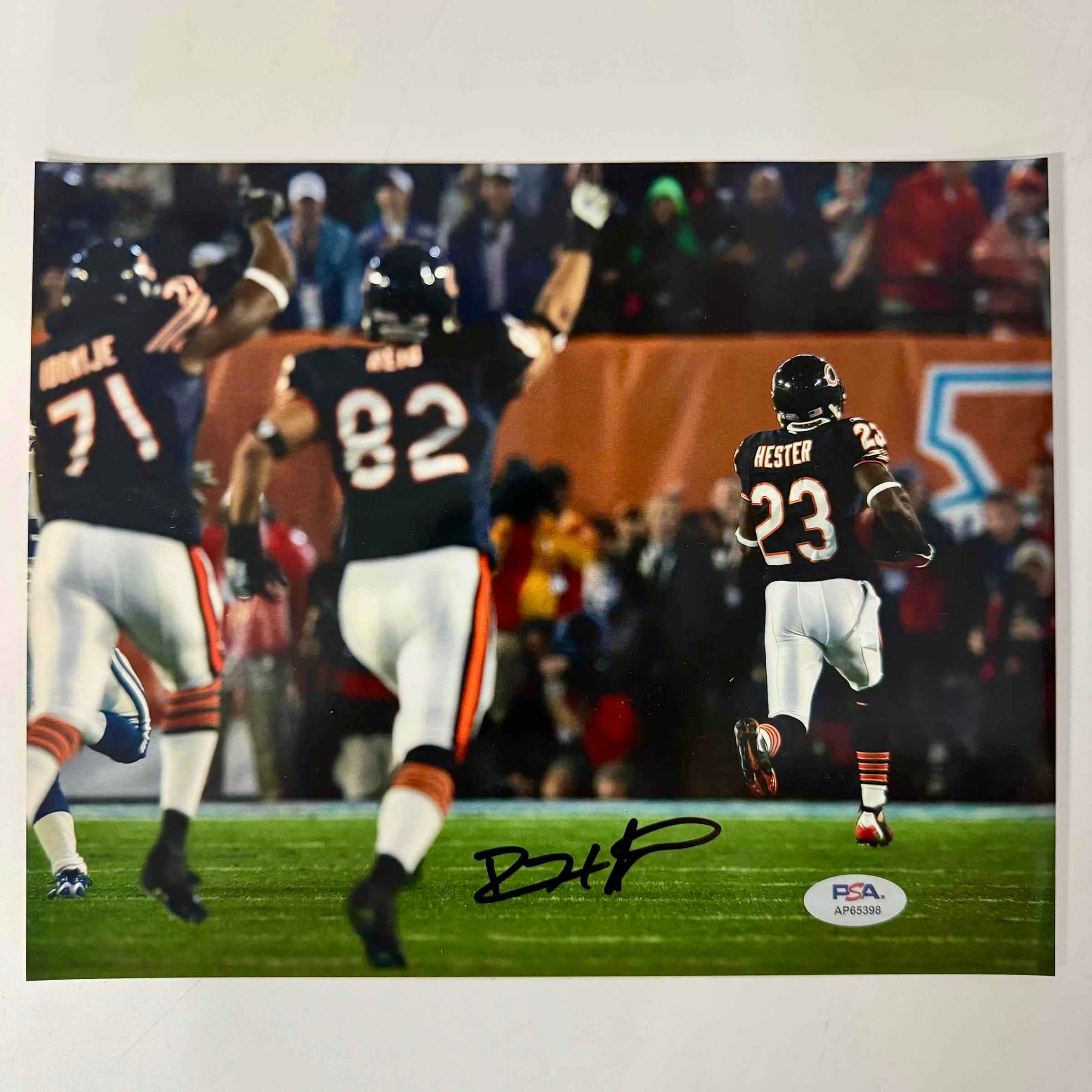 Autographed/Signed Devin Hester Chicago Bears 8x10 Football Photo JSA COA