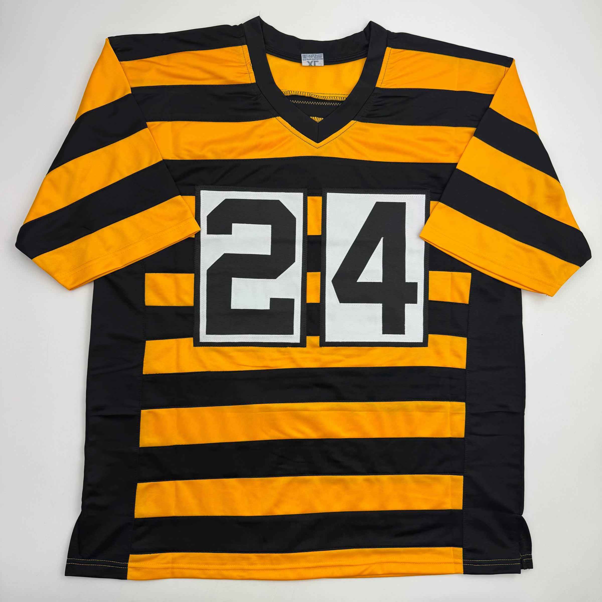 Autographed/Signed Joey Porter Jr. Pittsburgh Bumble Bee Football Jersey JSA COA