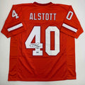 Autographed/Signed Mike Alstott Tampa Bay Orange Creamsicle Football Jersey Beckett BAS COA