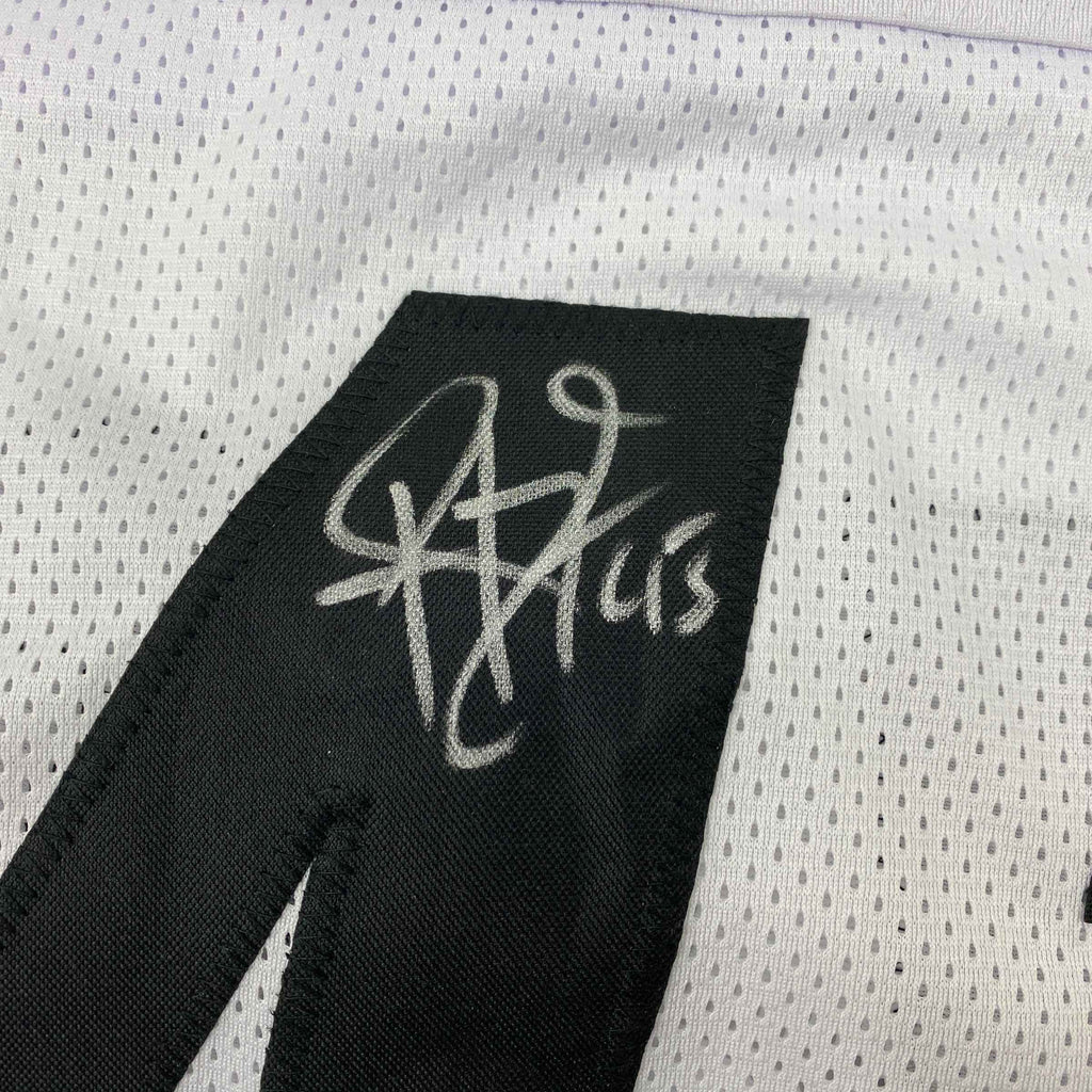 Autographed/Signed Troy Polamalu Pittsburgh White Football Jersey Beckett BAS COA