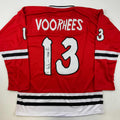 Autographed/Signed Ari Lehman Jason Voorhees Friday The 13th Red Movie Jersey Steiner CX COA