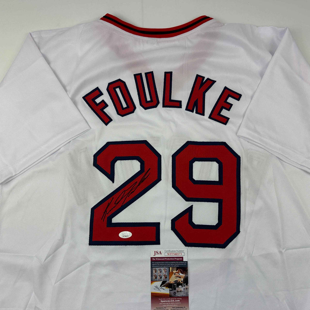 Autographed/Signed Keith Foulke Boston White Baseball Jersey JSA COA
