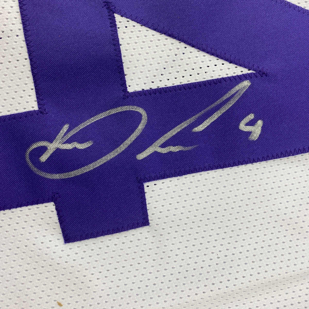 Autographed/Signed Dalvin Cook #4 Minnesota White Football Jersey Beckett BAS COA