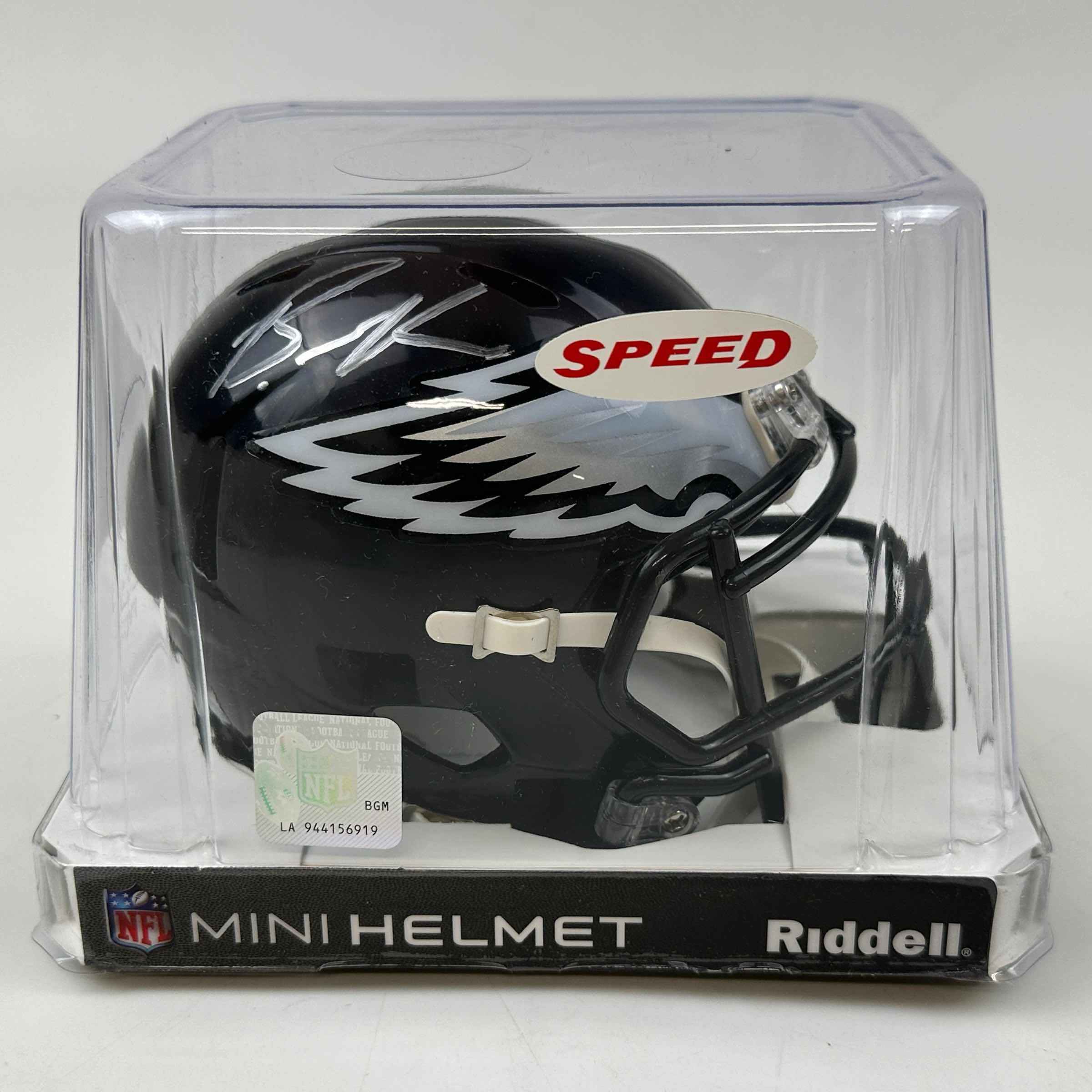 Autographed/Signed Brandon Graham Philadelphia Eagles Eclipse Alternate Mini Football Helmet Beckett BAS COA