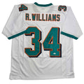 Autographed/Signed Ricky Williams Miami White Football Jersey JSA COA