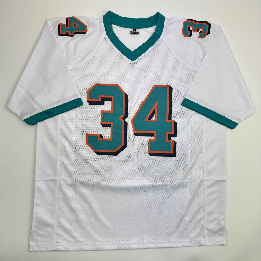 Autographed/Signed Ricky Williams Miami White Football Jersey JSA COA