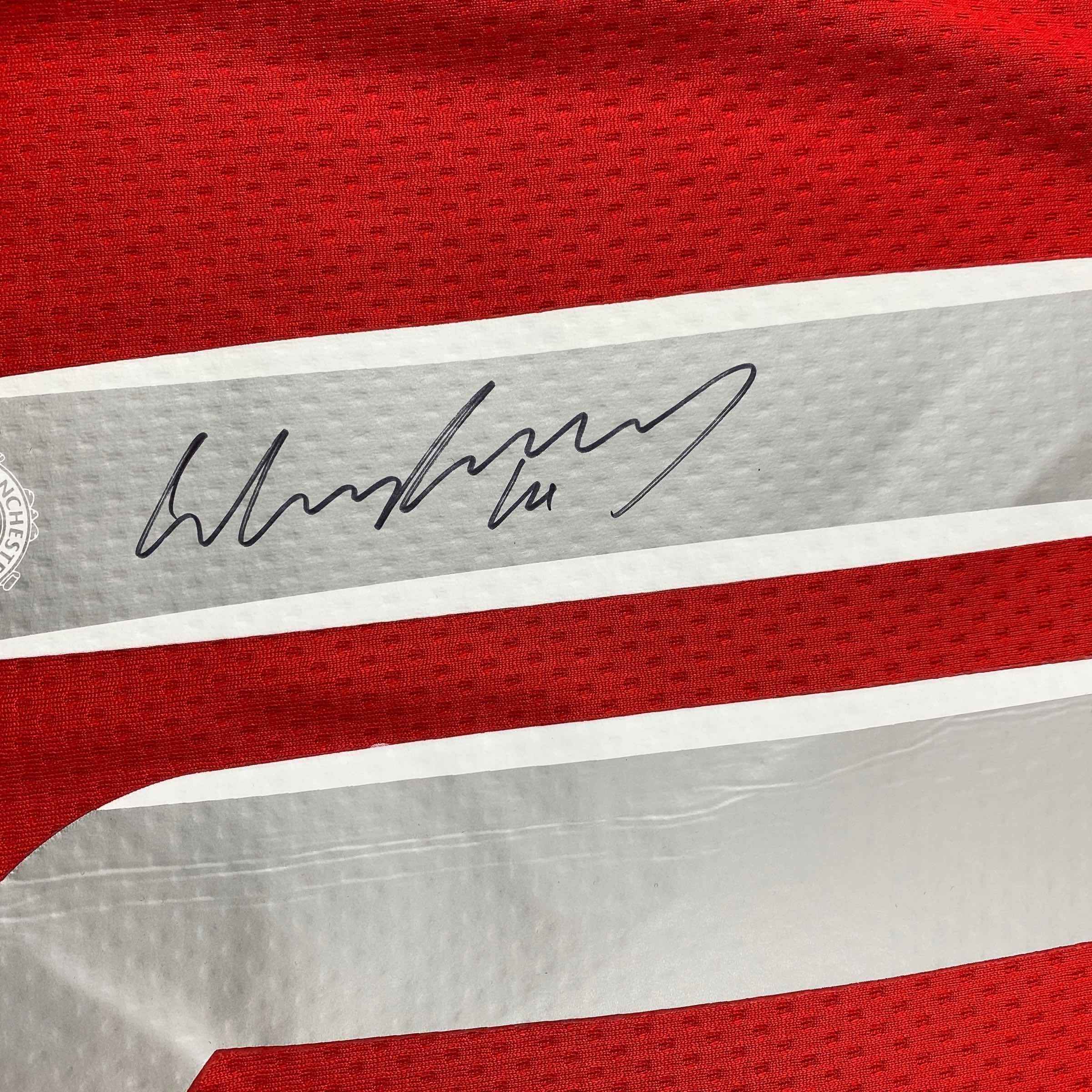 Autographed/Signed Wayne Rooney Manchester United Red 2008 Champions League Final Soccer Jersey Beckett BAS COA