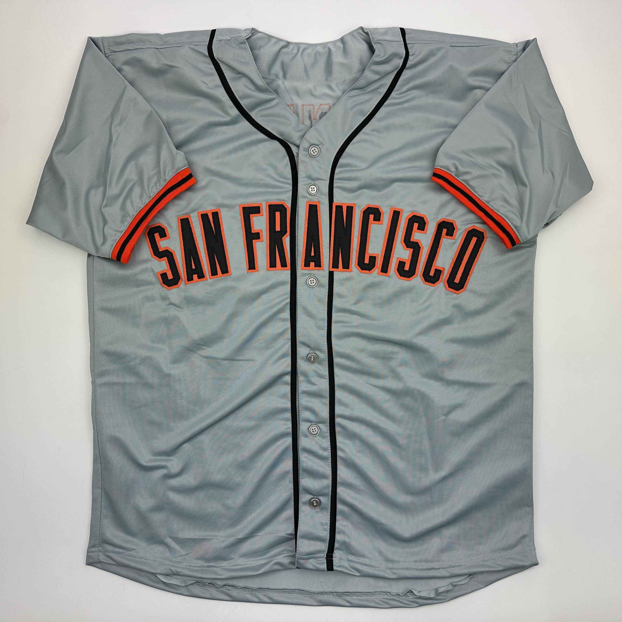 Autographed/Signed Barry Bonds San Francisco Grey Baseball Jersey JSA COA