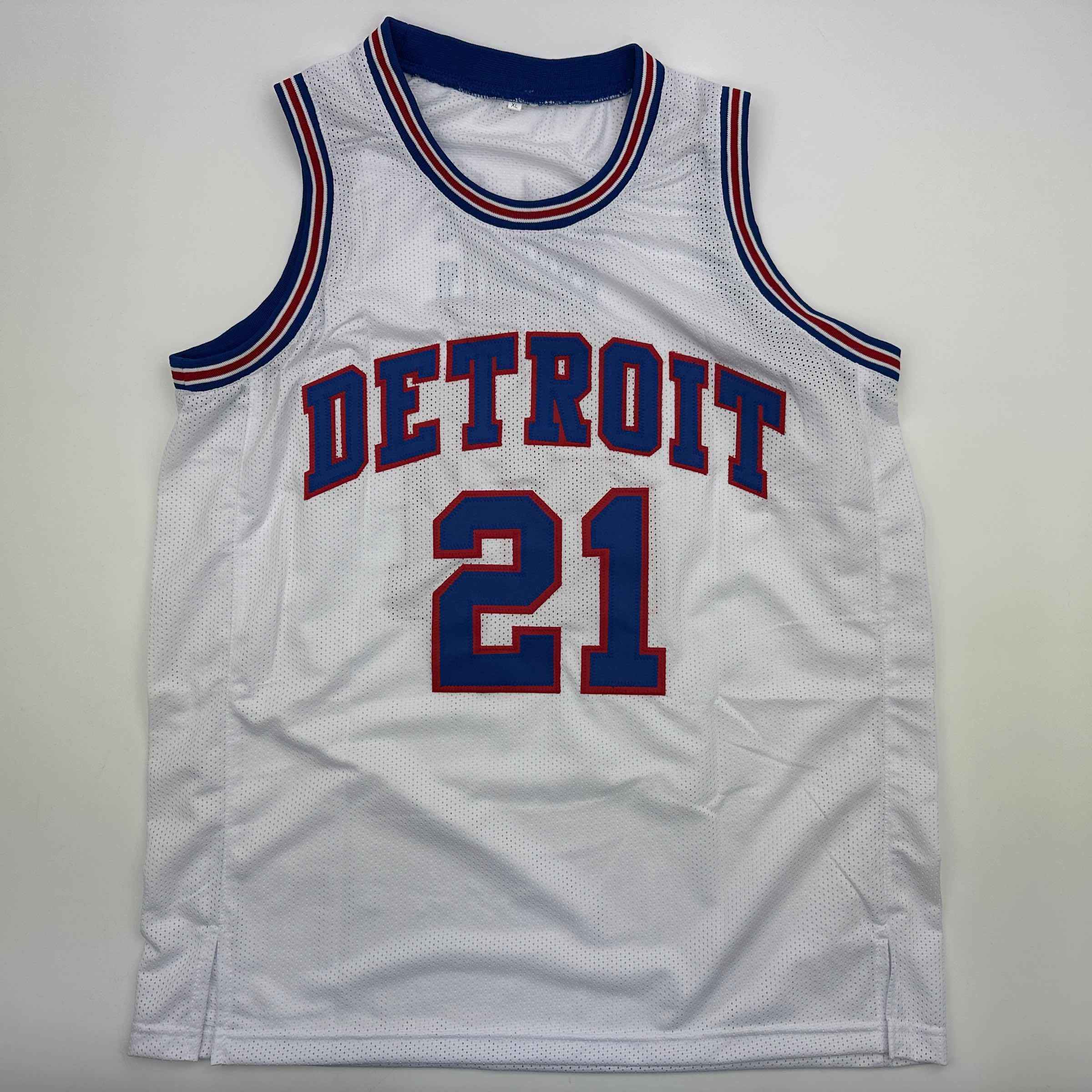 Autographed/Signed Dave Bing HOF 90 Detroit White Basketball Jersey Beckett BAS COA