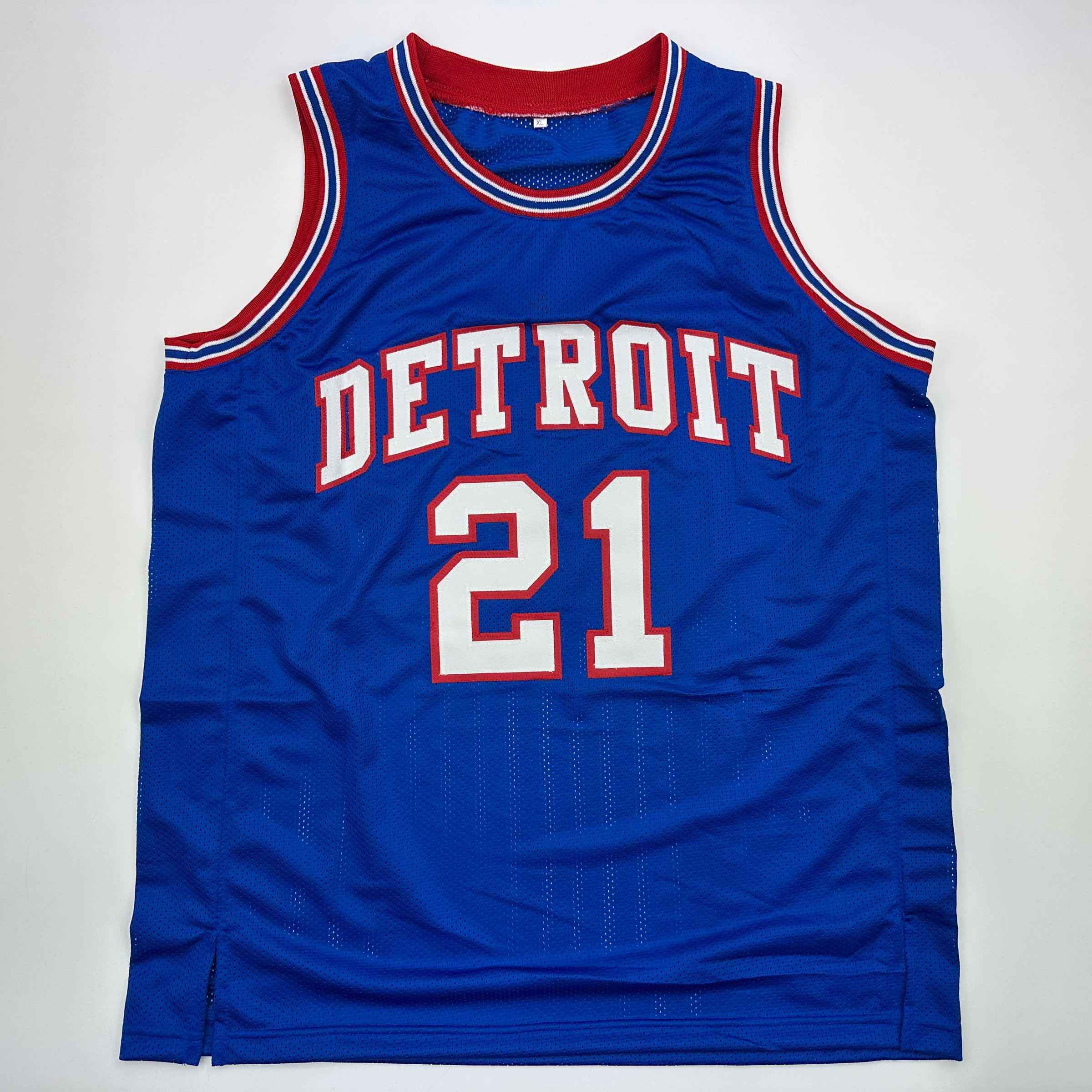 Autographed/Signed Dave Bing HOF 90 Detroit Blue Basketball Jersey Beckett BAS COA