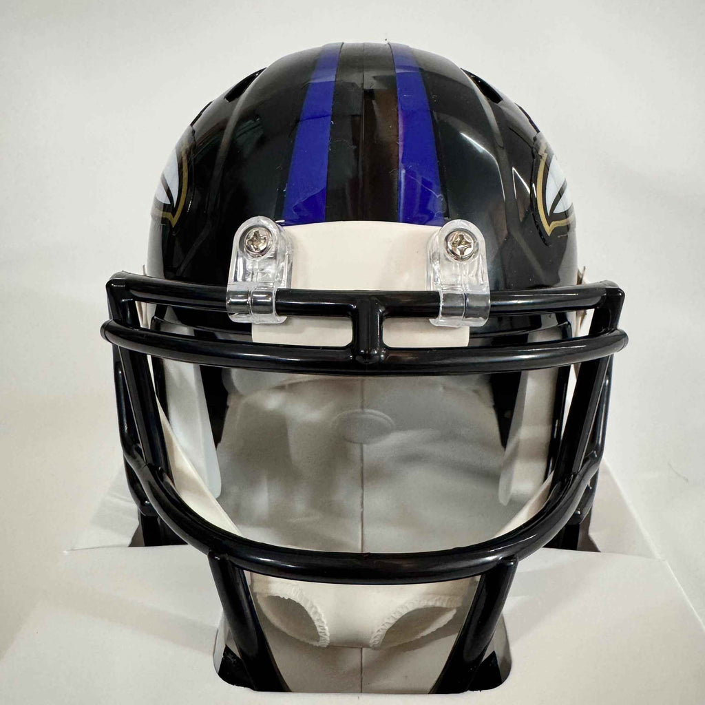 Autographed/Signed Justin Tucker Baltimore Ravens Mini Football Helmet Beckett BAS COA