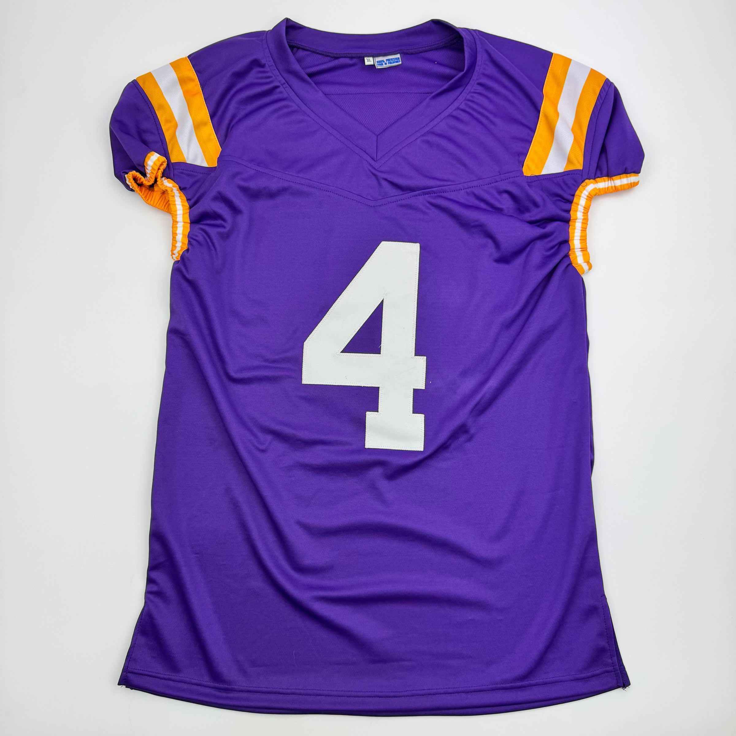 Autographed/Signed CJ C.J. Daniels LSU Purple College Football Jersey Beckett BAS COA