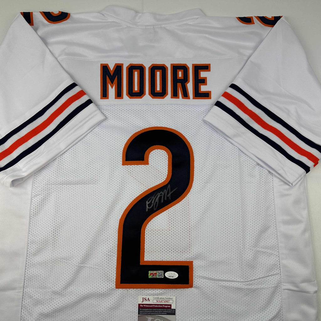 Autographed/Signed D.J. DJ Moore Chicago White Football Jersey Beckett BAS COA