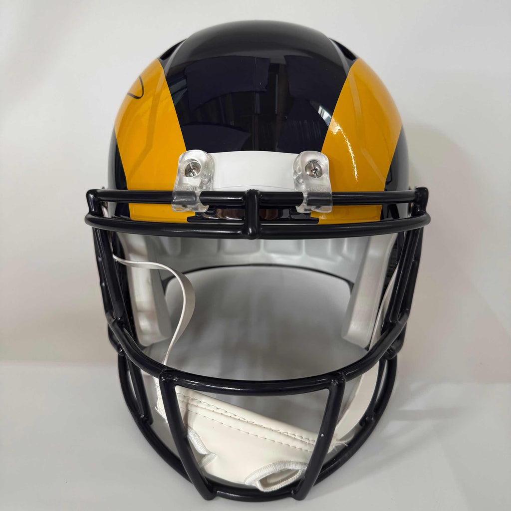 Autographed/Signed Aaron Donald Los Angeles Rams Eclipse Full Size F/S Football Helmet JSA COA