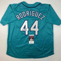 Autographed/Signed Julio Rodriguez Seattle Teal Baseball Jersey JSA COA