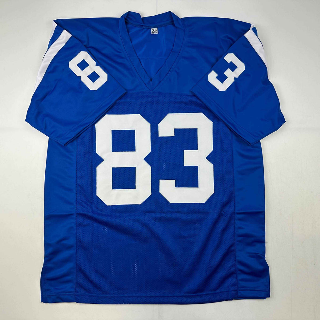Autographed/Signed Brandon Stokley Indianapolis Blue Football Jersey JSA COA