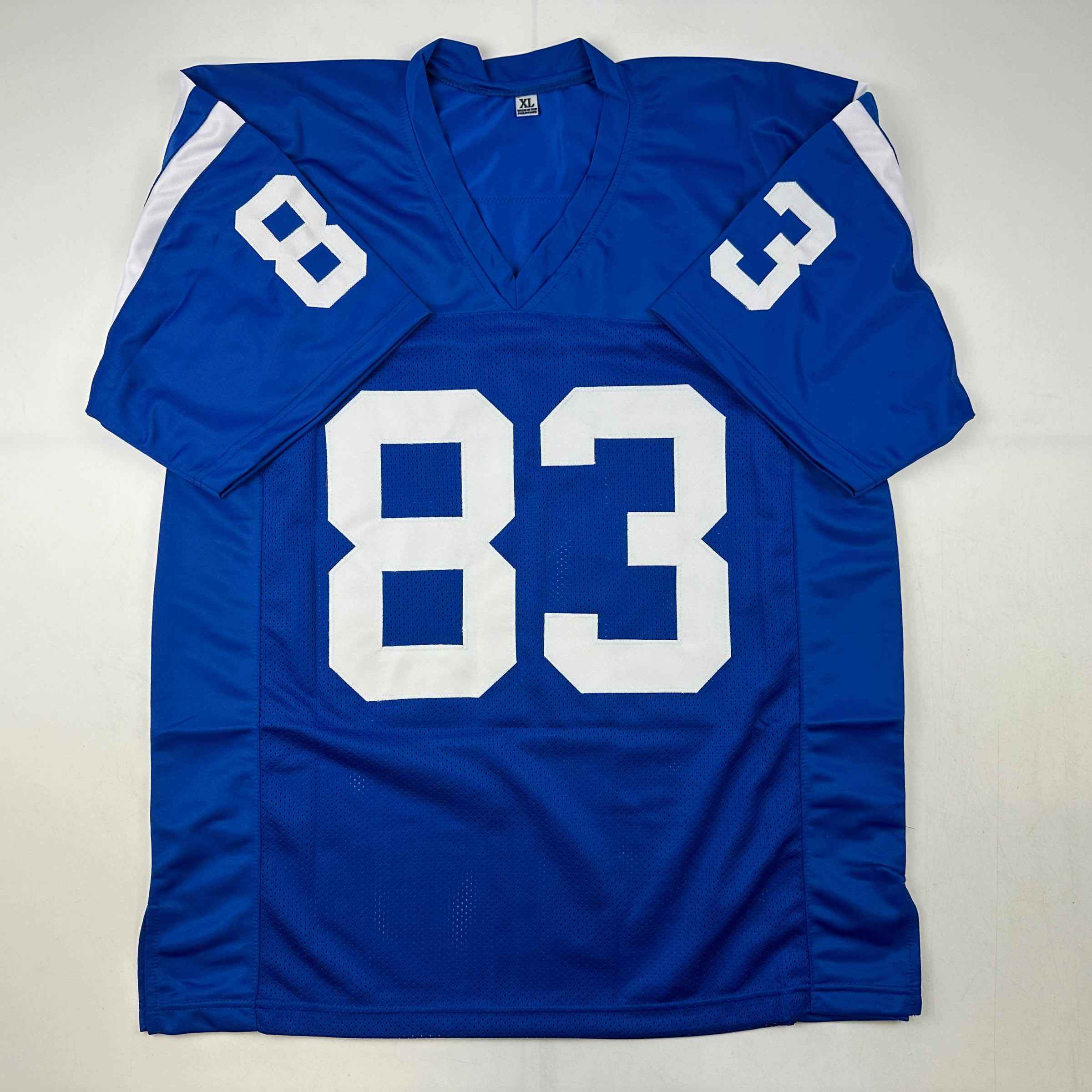 Autographed/Signed Brandon Stokley Indianapolis Blue Football Jersey JSA COA