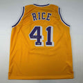 Autographed/Signed Glen Rice Los Angeles LA Yellow Basketball Jersey Beckett BAS COA