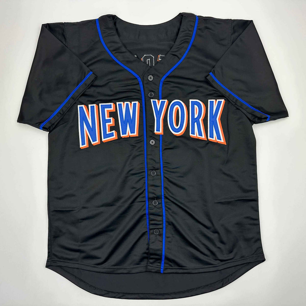Autographed/Signed Edgardo Alfonzo New York Black Baseball Jersey JSA COA