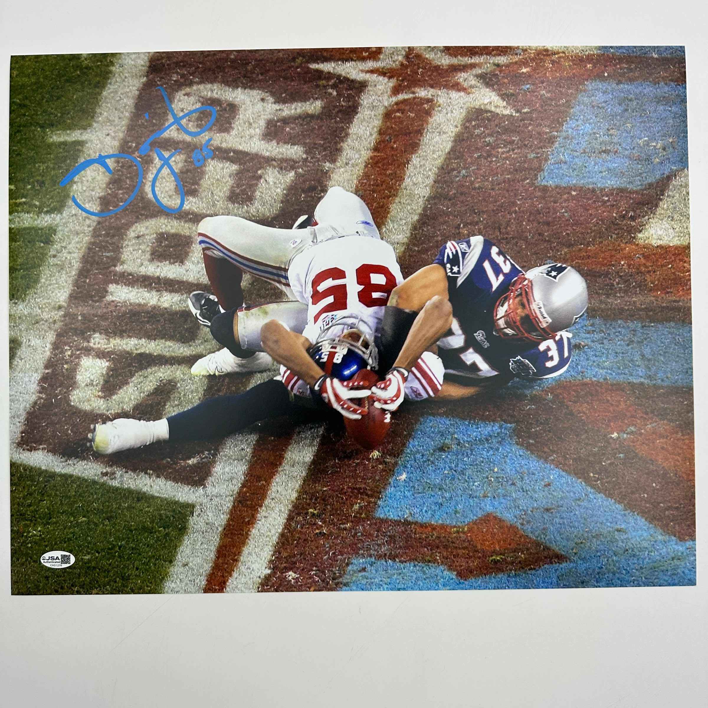 Autographed/Signed David Tyree The Catch Super Bowl XLII New York Giants 16x20 Football Photo JSA COA