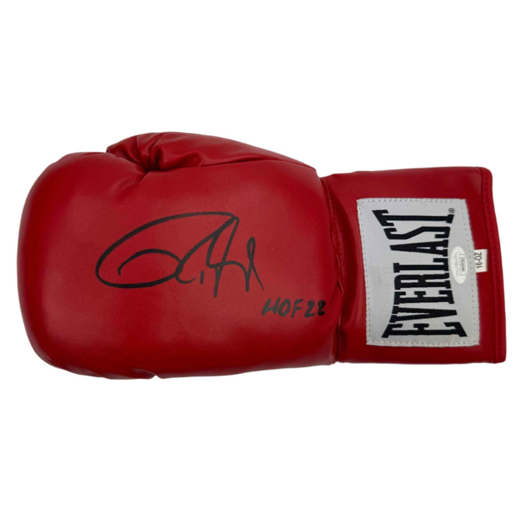 Autographed/Signed Roy Jones Jr HOF 22 Red Everlast Boxing Glove JSA COA