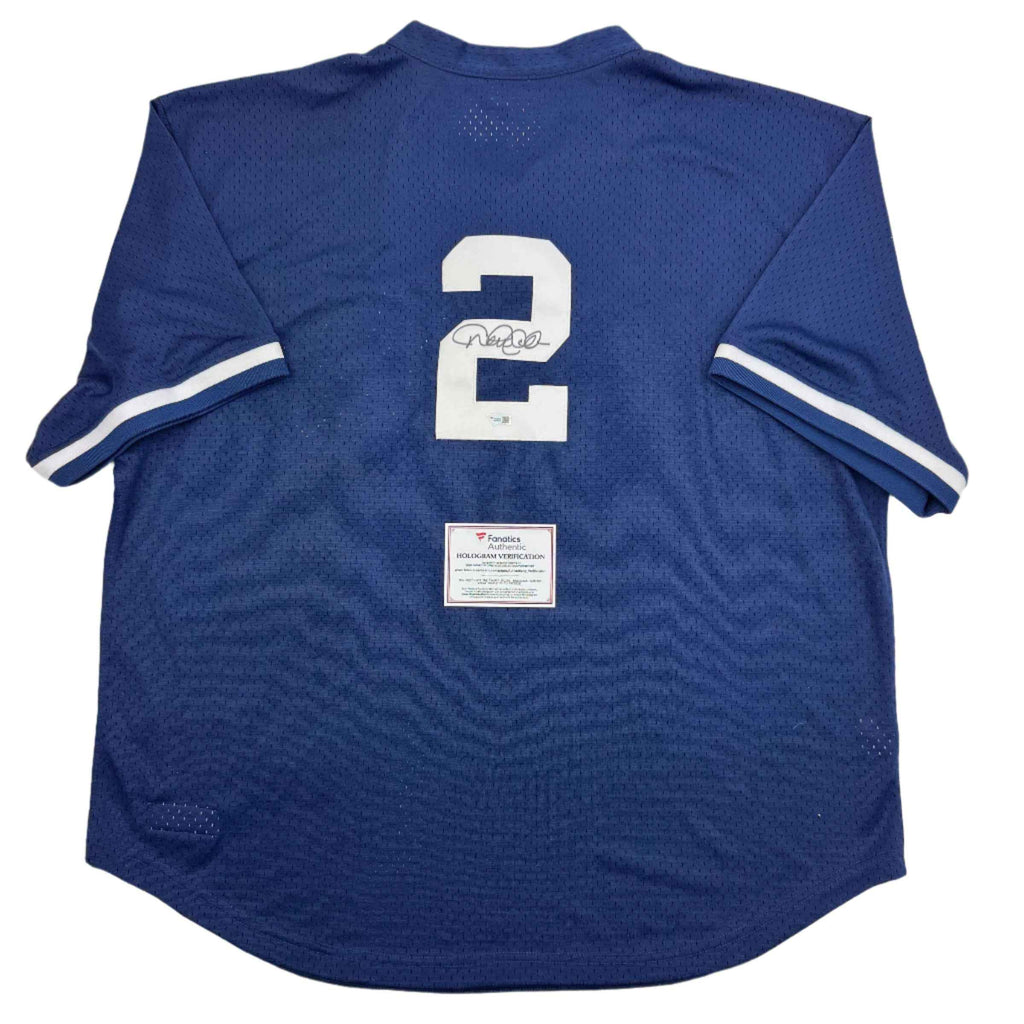 Autographed/Signed Derek Jeter New York Yankees Blue Mitchell & Ness Baseball Jersey Fanatics COA