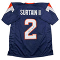 Autographed/Signed Patrick Surtain II Denver Blue Football Jersey JSA COA #2