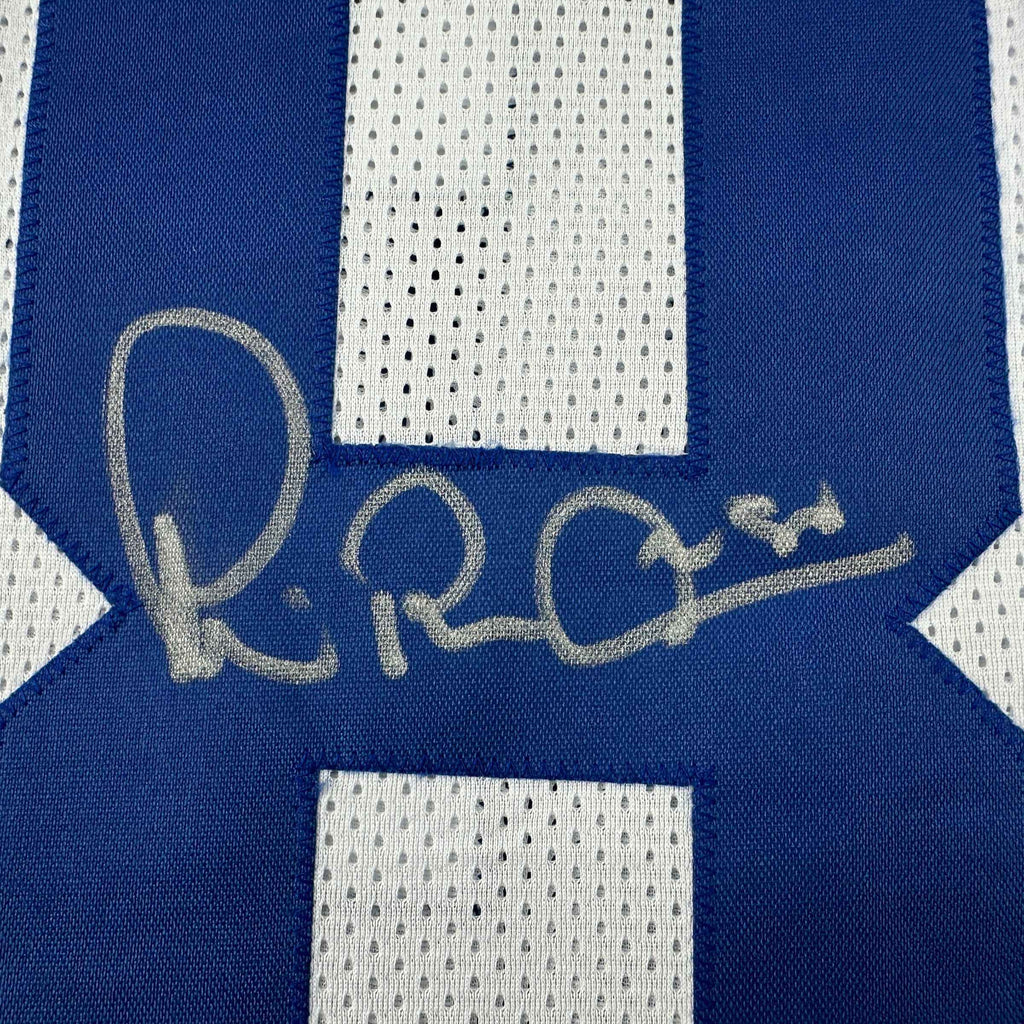 Autographed/Signed Michael Irvin Dallas White Football Jersey Beckett BAS COA