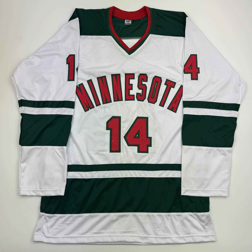 Autographed/Signed Joel Eriksson Ek Minnesota White Hockey Jersey Beckett BAS COA