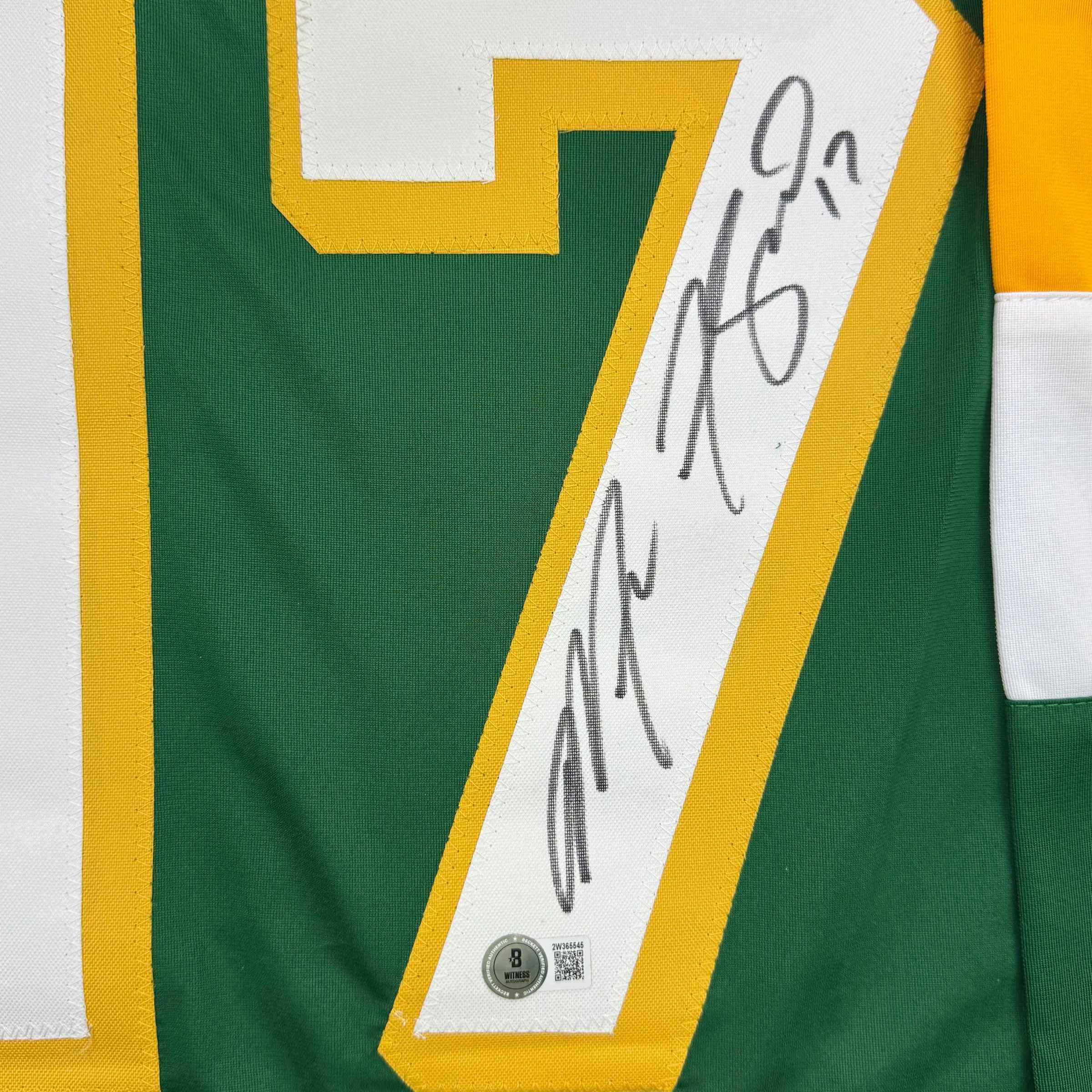 Autographed/Signed Marcus Foligno Minnesota Green Hockey Jersey Beckett BAS COA