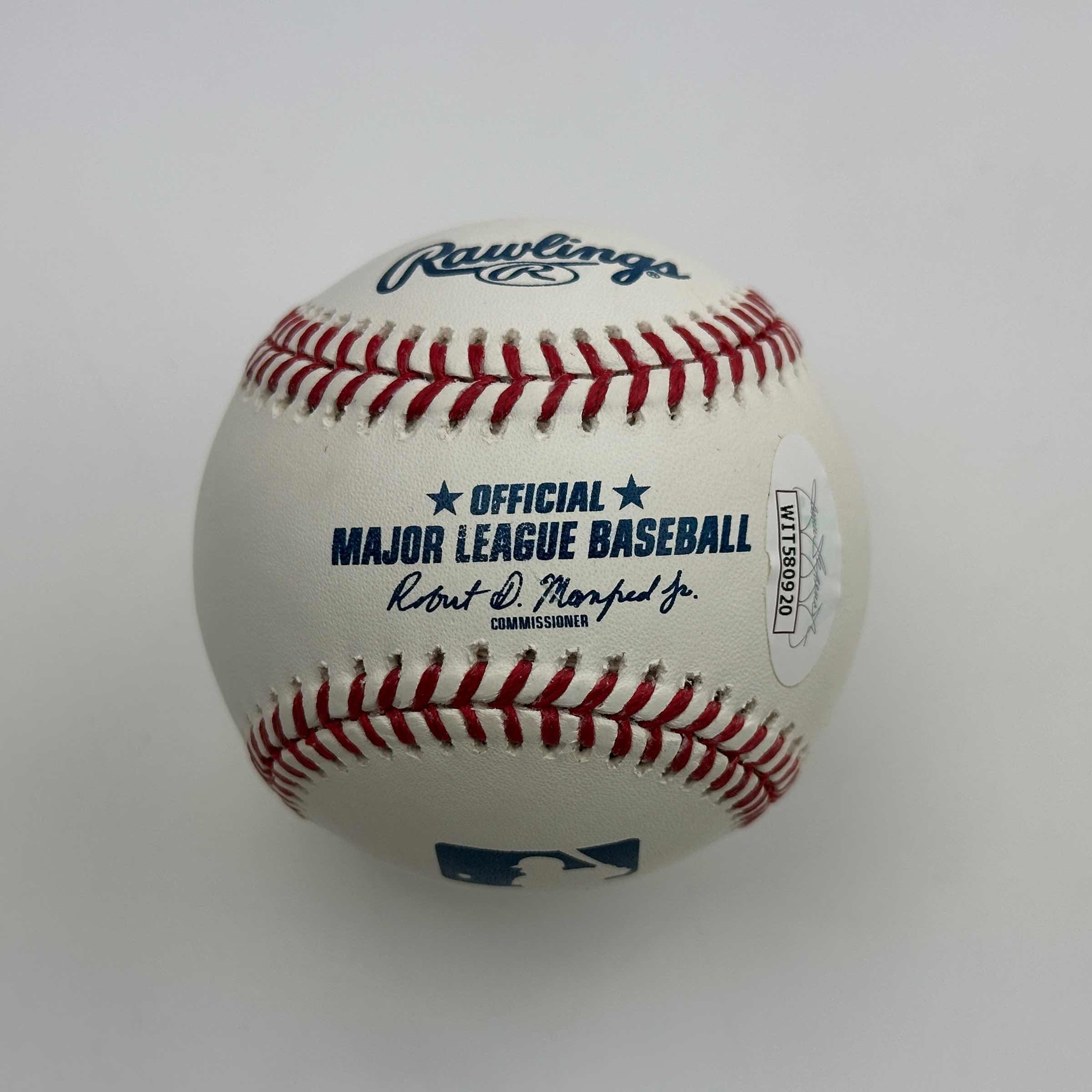 Autographed/Signed Keith Foulke Rawlings Official Major League Baseball ROML JSA COA Auto