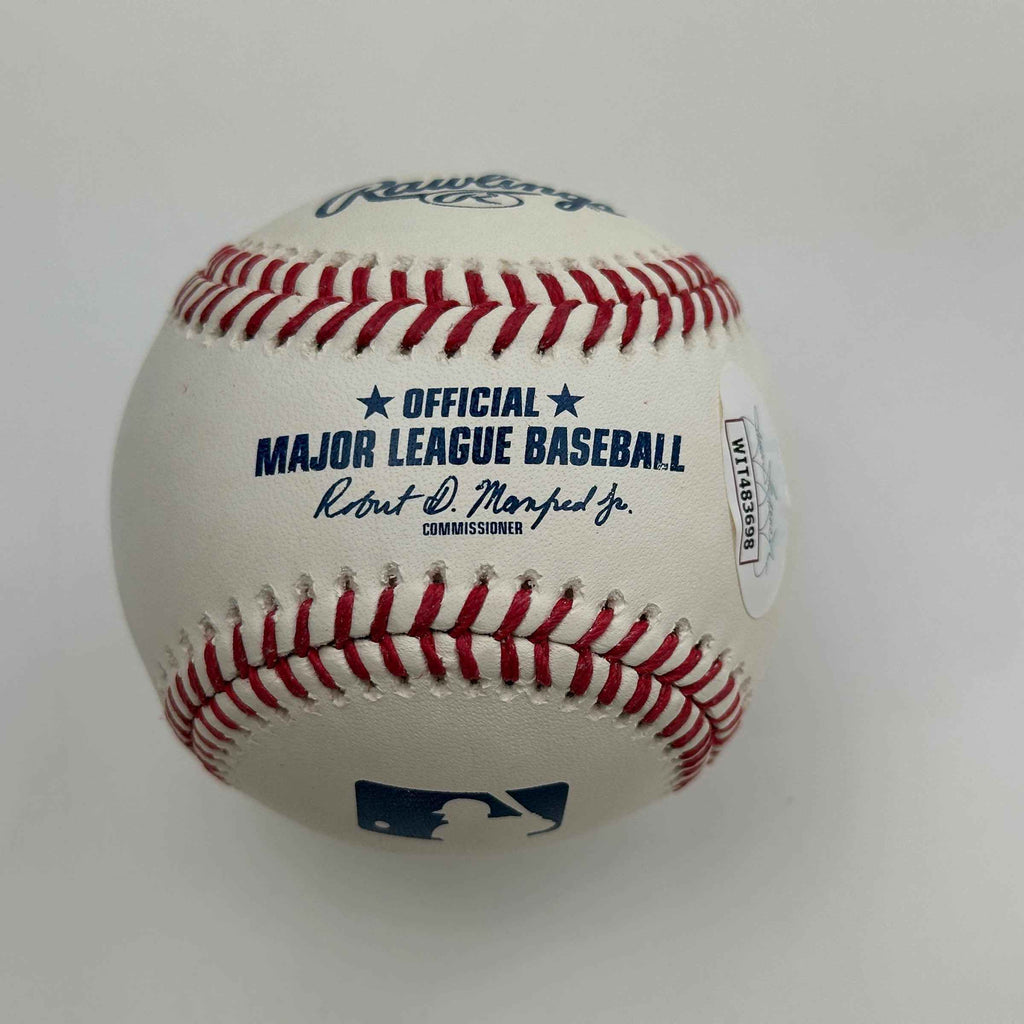 Autographed/Signed Eric Gagne Rawlings Official Major League Baseball ROML JSA COA Auto
