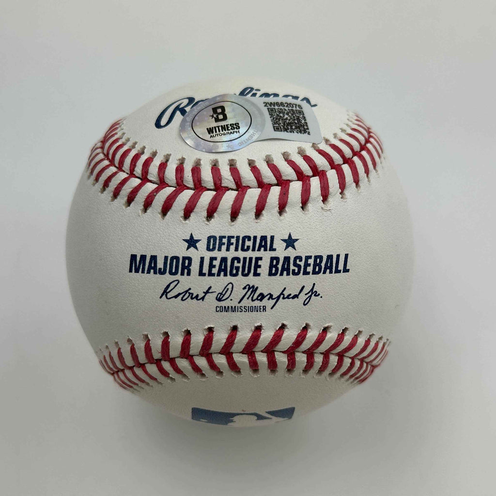 Autographed/Signed Dwight Doc Gooden 86 WSC Rawlings Official Major League ROML Baseball Beckett BAS COA