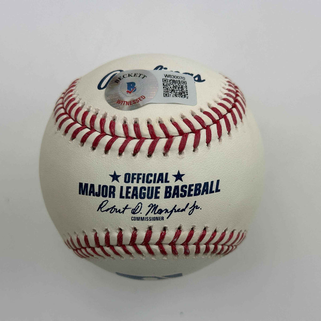 Autographed/Signed Trevor Hoffman Rawlings Official Major League Baseball ROML Beckett BAS COA