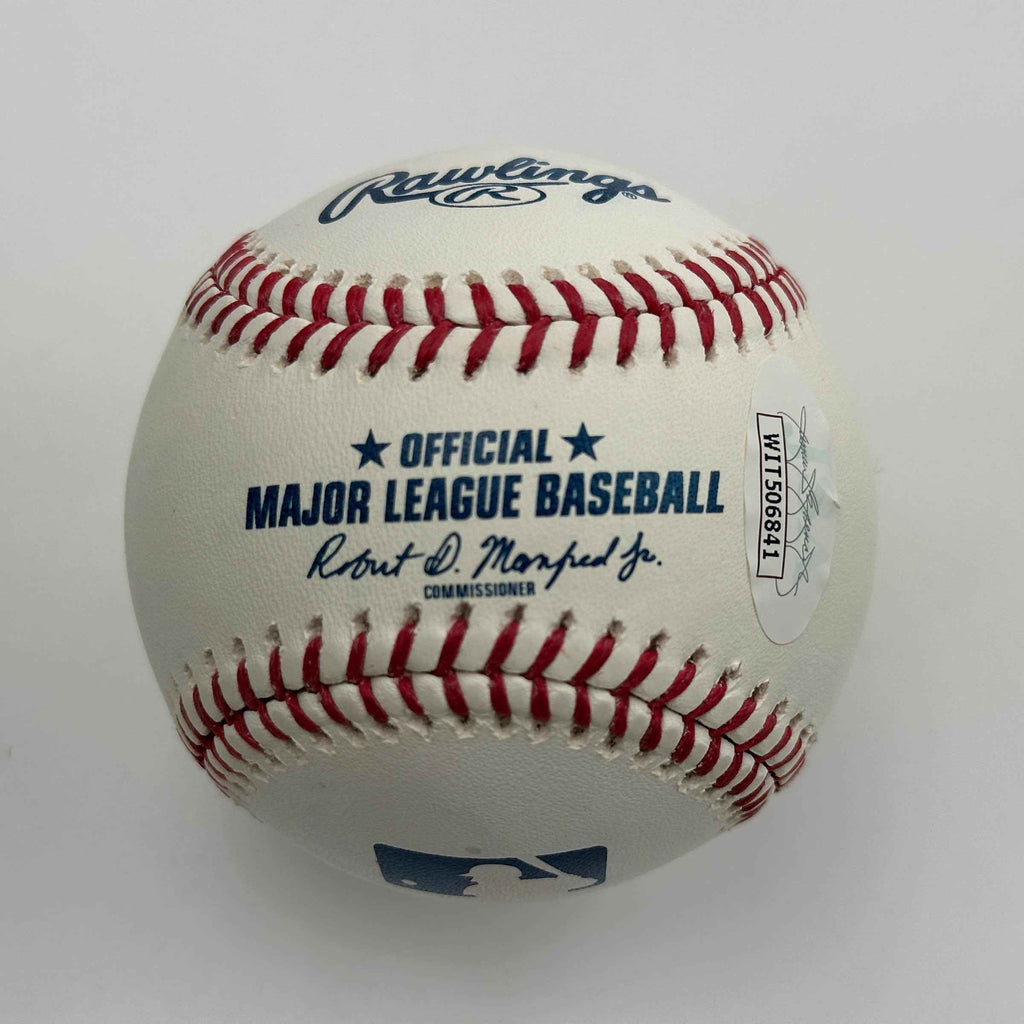 Autographed/Signed Ozzie Guillen Rawlings Official Major League Baseball ROML JSA COA Auto