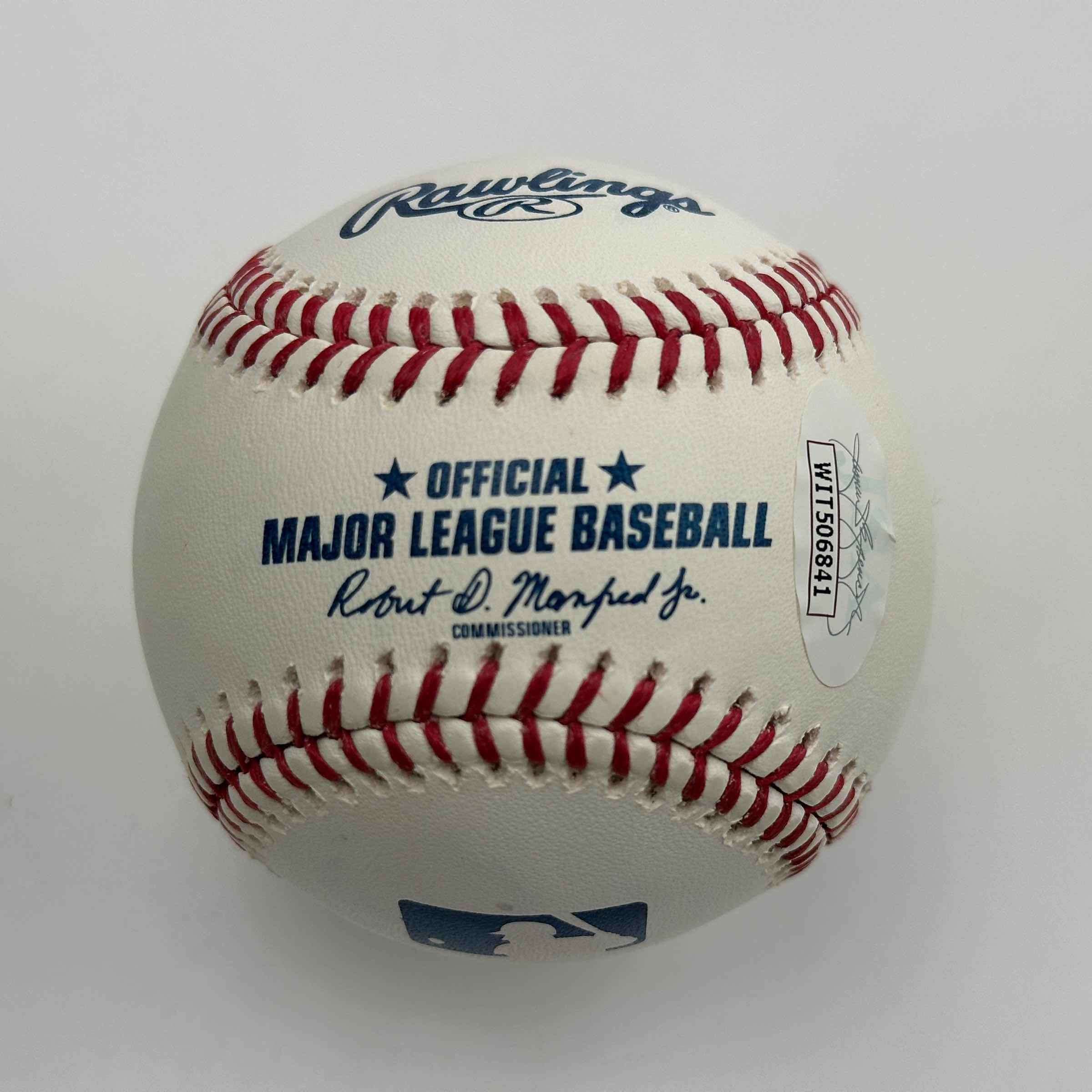 Autographed/Signed Ozzie Guillen Rawlings Official Major League Baseball ROML JSA COA Auto