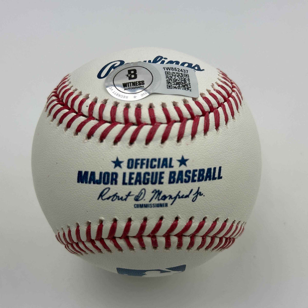 Autographed/Signed Jose Canseco Rawlings Official Major League Baseball ROML Beckett BAS COA